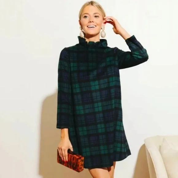 Tuckernuck | Dresses | Tuckernuck Blackwatch Daphne Wool Dress Green Blue  Plaid | Poshmark